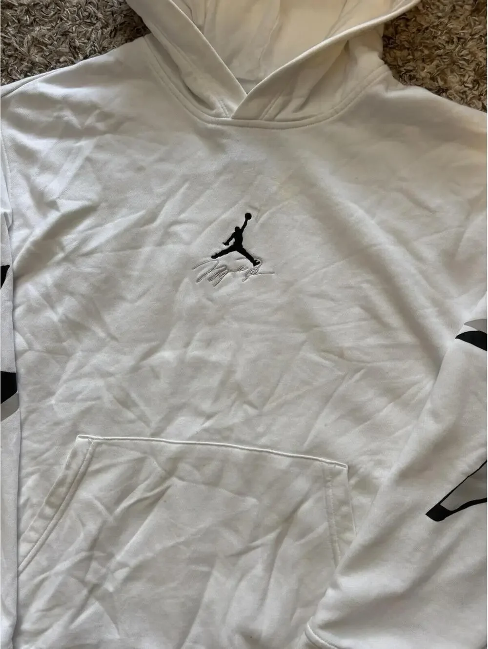 Jordan Essentials Men's Graphic Fleece Pullover Hoodie Size Medium FB7336-133